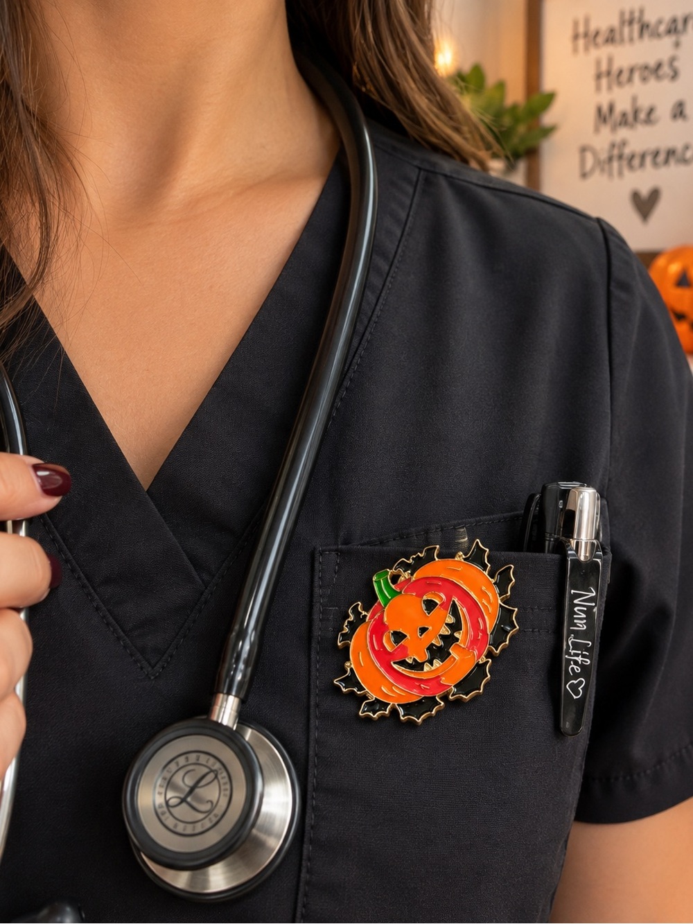 👻 Halloween Pumpkin or Witch Brooch Pin - New